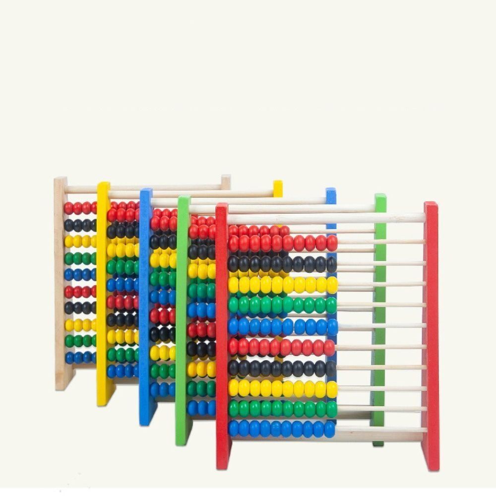 Kids Education Calculator - Durable Wooden Wooden Abacus Educational Red