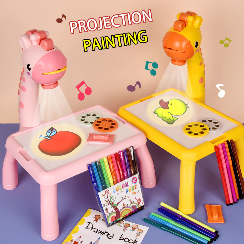 Drawing Projector Kids - Electric deer projection drawing board multi-functional