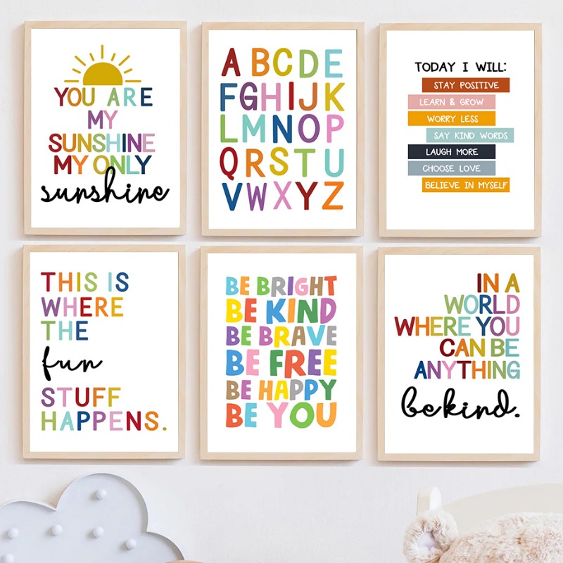 Kids No Education - English Education Poster Alphabet Number Color