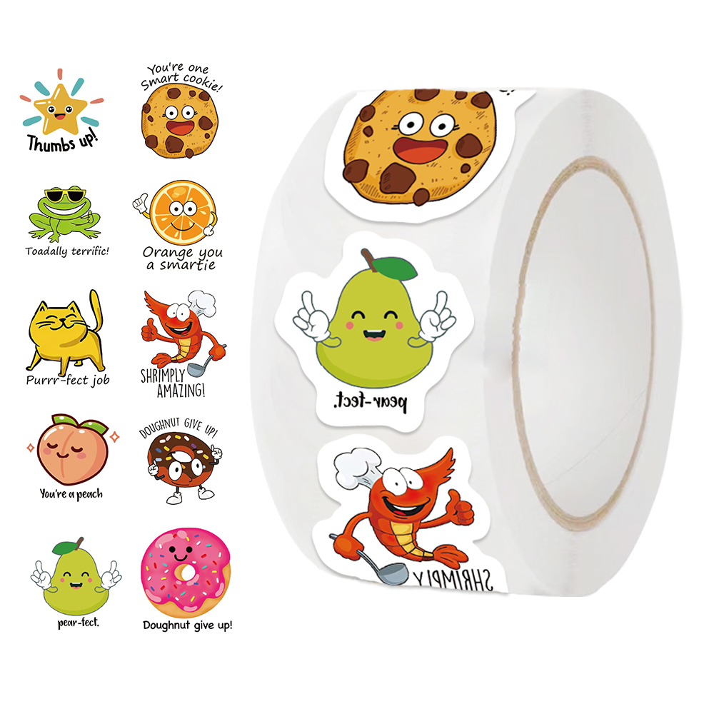 500pcs roll Cute Decal Student - Kids Education Motivation 评论和价格