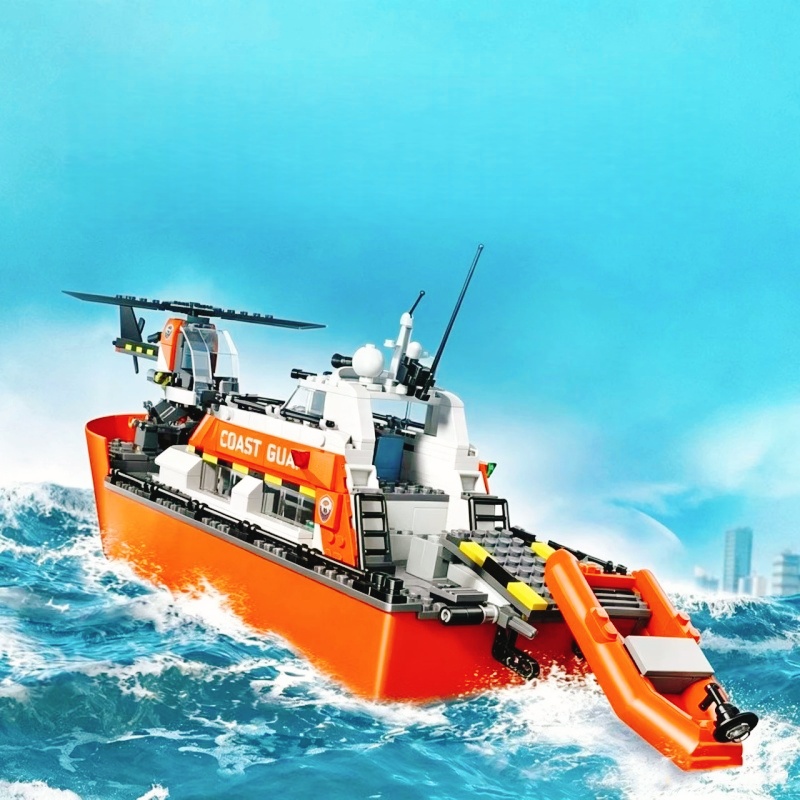 742PCS Rescue Boat Helicopter  - Lego Set City 评论和价格