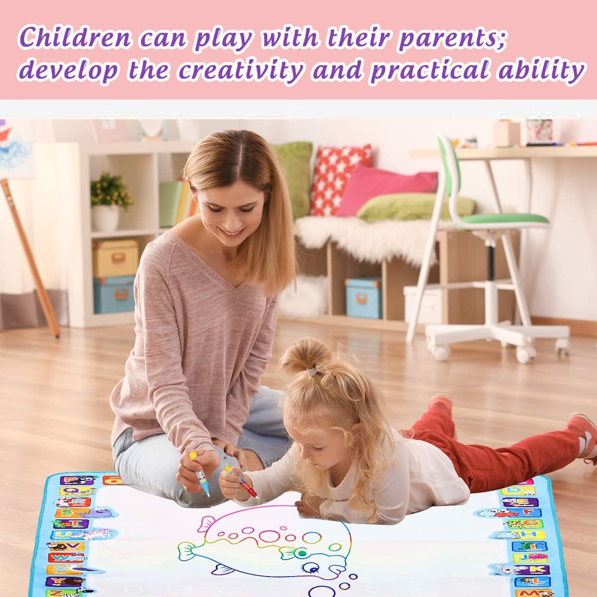 Magic Water Drawing Mat Reusab - Drawing Projector Kids 评论和价格