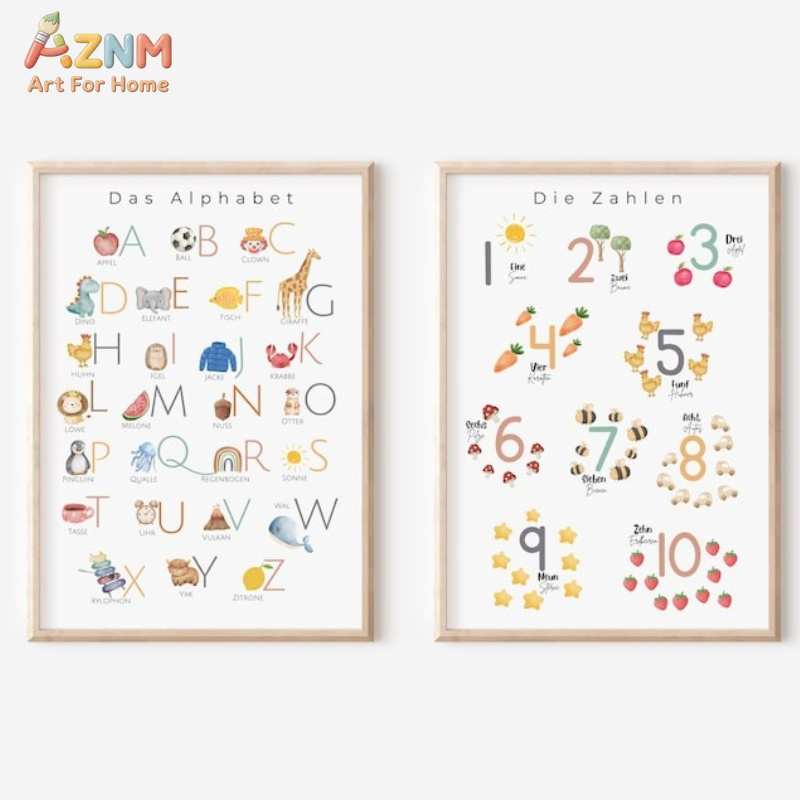 AZNM German Alphabet Numbers C - Kids No Education 评论和价格