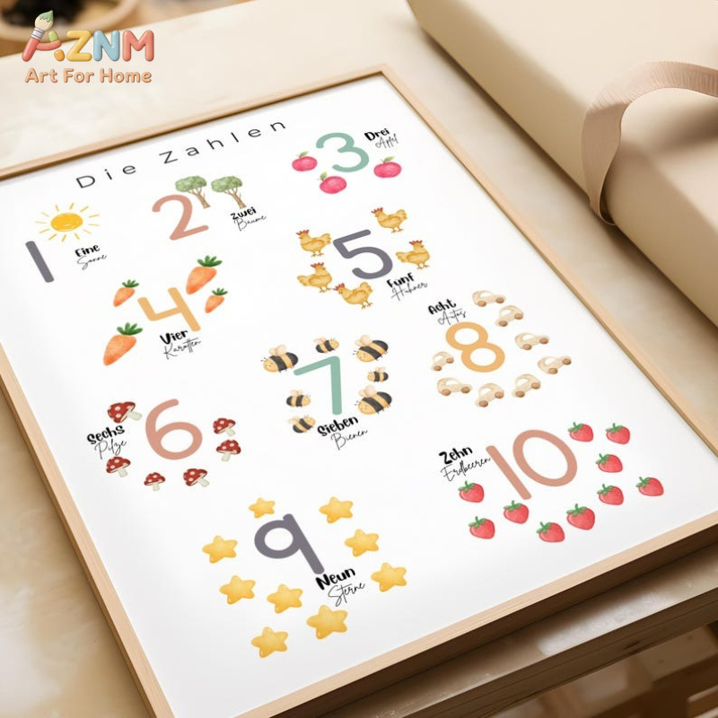 AZNM German Alphabet Numbers C - Kids No Education 评论和价格