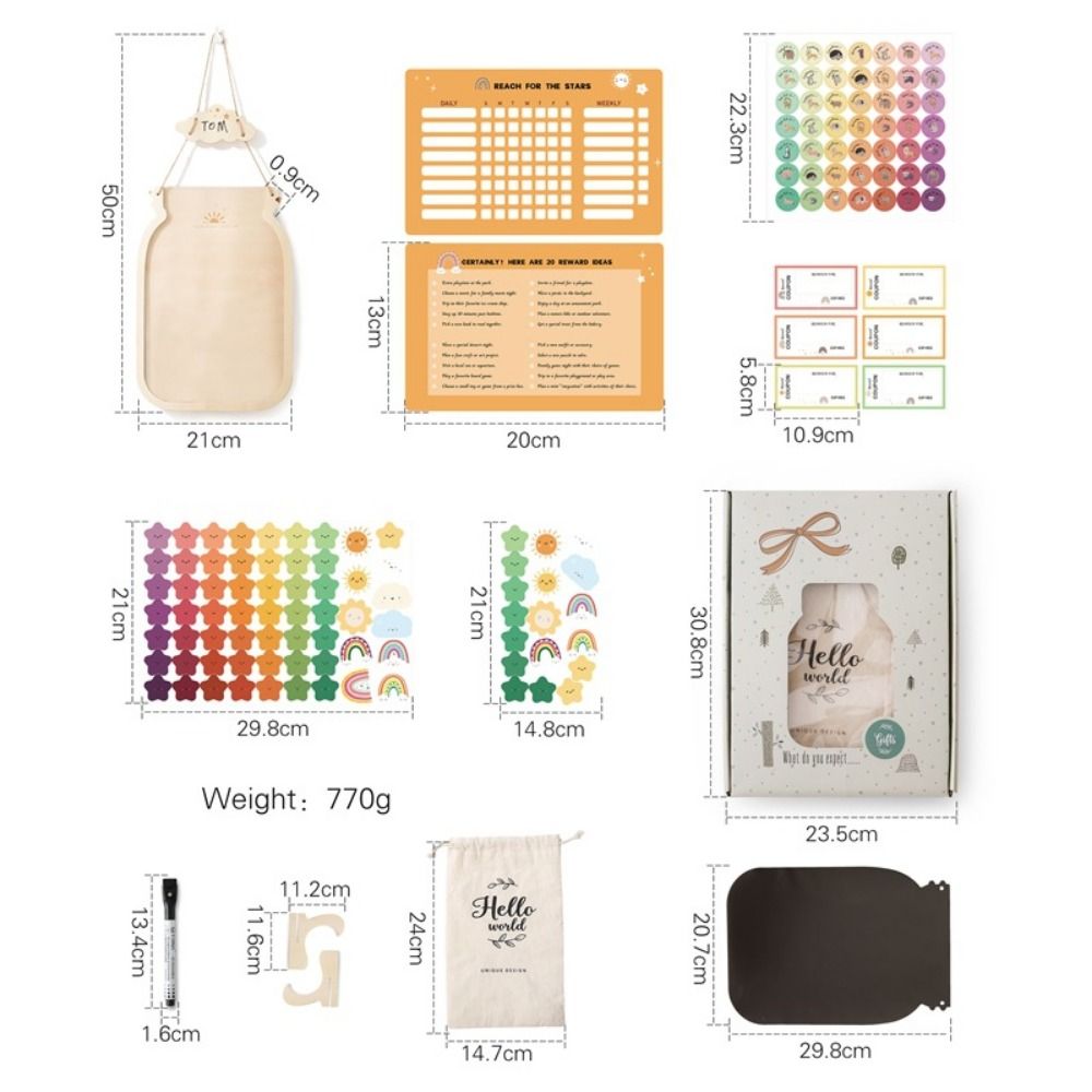 With Star Or Donuts Wooden Rew - Kids Education Charts 评论和价格
