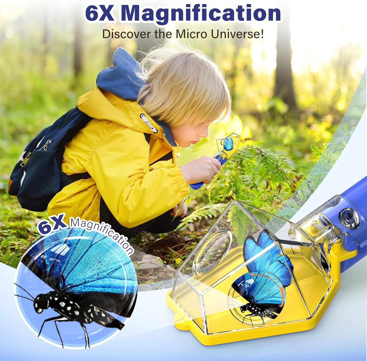 6X Magnifier Kids Bug Catcher, - Kids No Education 评论和价格